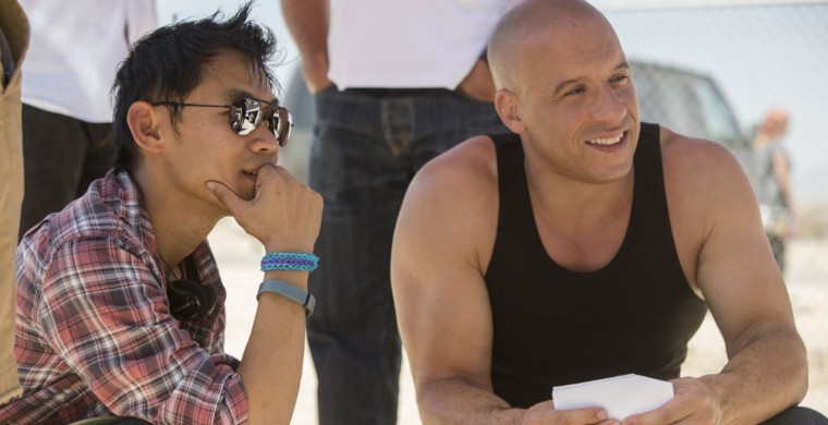 Still of Vin Diesel and James Wan in Fast & Furious 7 (2015)