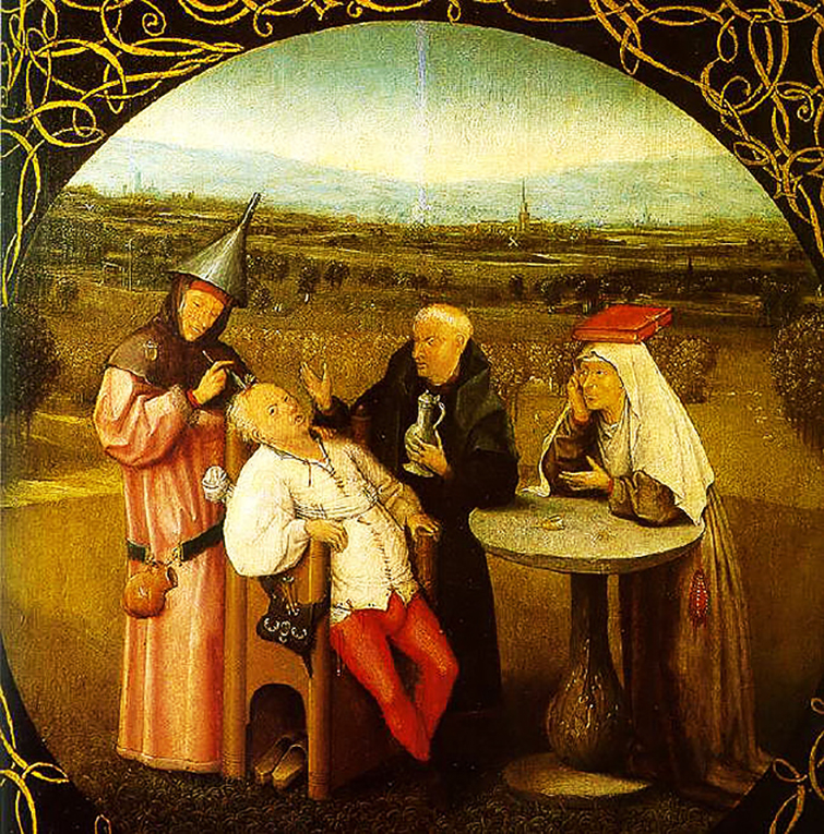 LA EXTRACCIÓN DE LA PIEDRA DE LA LOCURA, H. Bosch - (1475-1480)