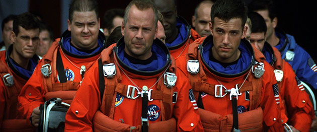Bruce Willis y compañía en "Armageddon", uno de los filmes del género más taquilleros.