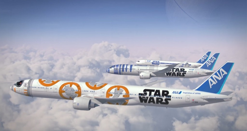 Así lucirán los tres aviones de ANA inspirados en “Star Wars”.