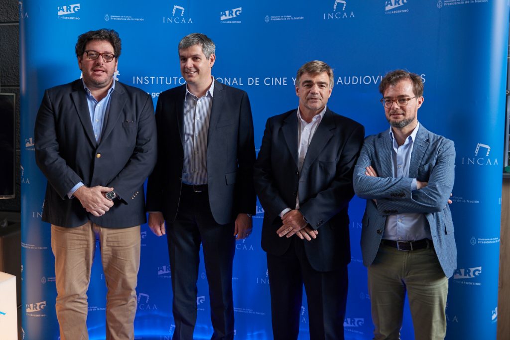 Avelluto, Peña, Cacetta y Avogadro en la presentación del Plan de Fomento.