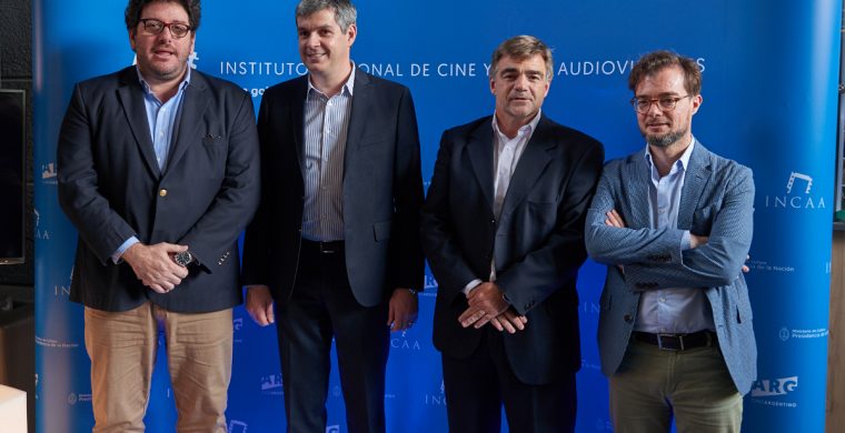 Avelluto, Peña, Cacetta y Avogadro en la presentación del Plan de Fomento.